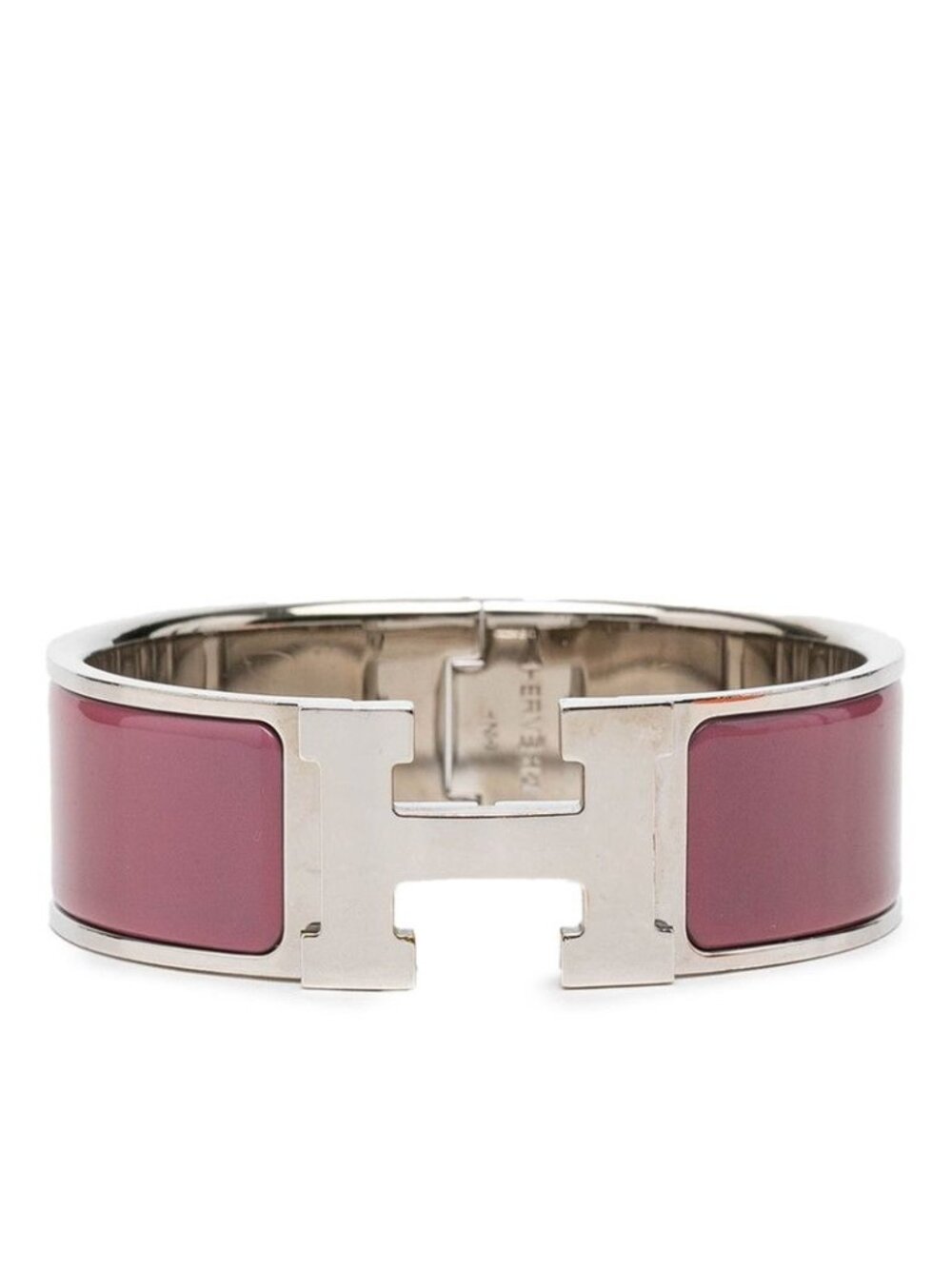 Hermes Clic Clac H PM Enamel Bracelet Bangle Silver Purple Metal